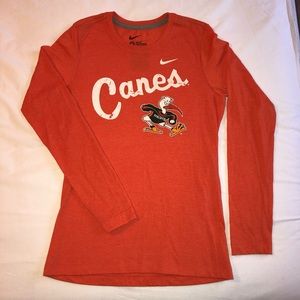 Women’s Miami Hurricanes long-sleeve shirt, size M. NWOT